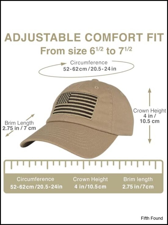 Embroidered American Flag Baseball Cap 100% Cotton Adjustable Dad Hat main image 4